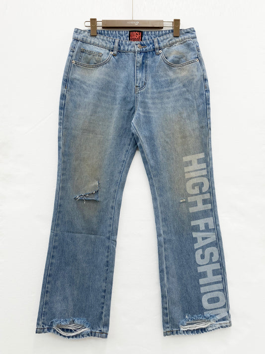 HF STRAIGHT LEG DENIM ( LIGHT WASHED )